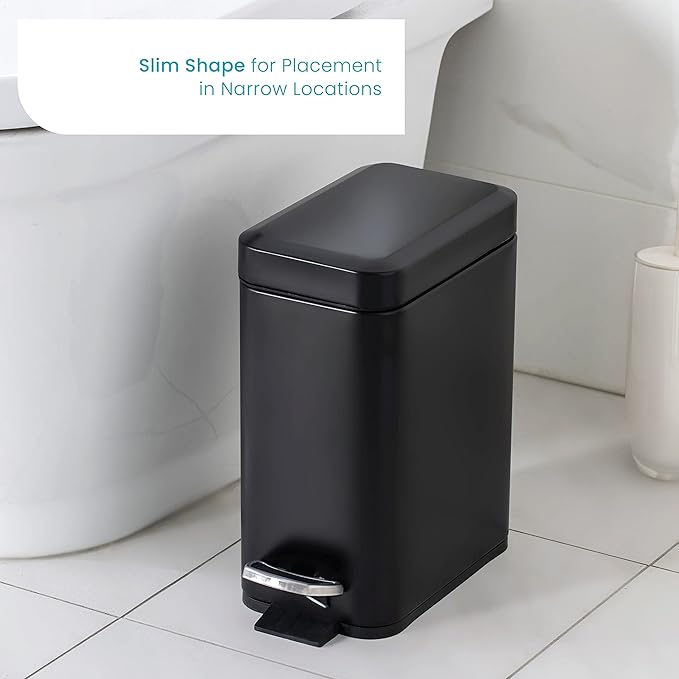 Home Zone Living 1.3 Gallon Small Bathroom Trash Can - Image 2