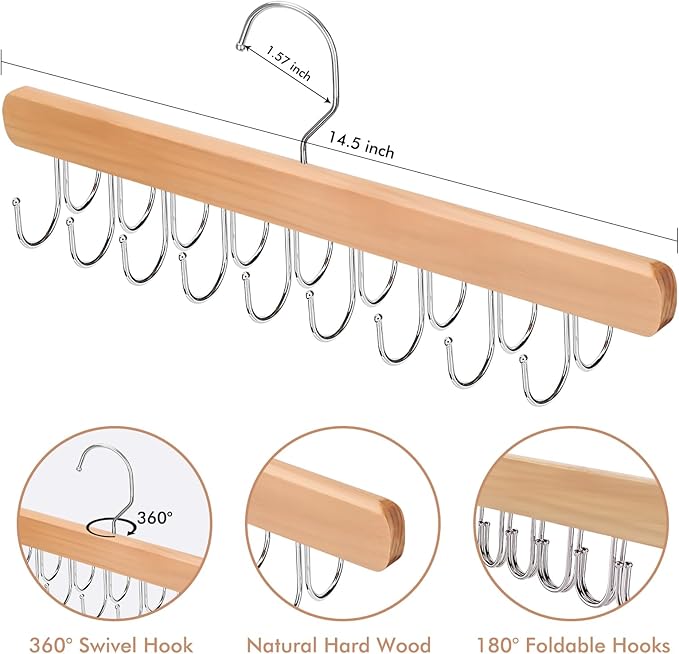 2 Pack Bra Hanger for Closet Organizer, Premium Wooden Tank Top Hangers - Image 3