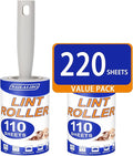Lint Rollers for Pet Hair Extra Sticky, 220 Sheets Mega Value Set, Lint Remover by BAILALIBO