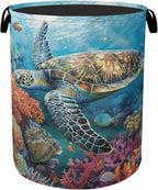 Sea Turtle Foldable Canvas Laundry Basket by Gearsly