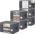 YGEOMER 90L Large Storage Bags 6 Pack Foldable Heavy Duty Blanket Clothes by YGEOMER