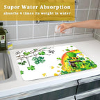 Giwawa St Patrick Dish Drying Mat Large Lucky Clover Tree Shamrock Dish Drainer - Image 7