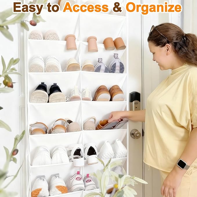 20-30 Pairs Over the Door Shoe Organizer, 10-Tier Door Shoes Rack, Handing - Image 5