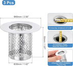 uxcell 3 Pack Shower Drain Strainer, Fit Hole Size from 1.57" to 2.56" - Image 2