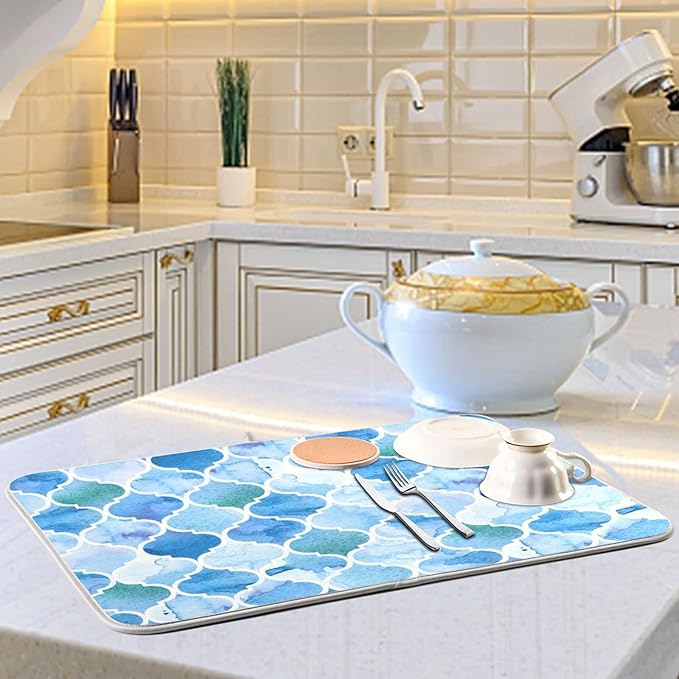 Super Absorbent Dish Drying Mat, Microfiber Fast-Drying Dish Mat, Kitchen Dish - Image 6