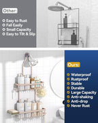 YASONIC Shower Caddy Hanging, Never Rust Shower Organizer Hanging, Aluminum - Image 9