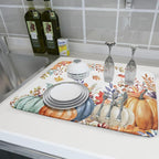 Fall Watercolor Pumpkin Dish Drying Mat 18 x 24 Inch - Image 6