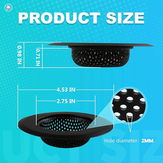 Sink Drain Strainer, Suitable for Most Sink Drains, Anti Clogging - Image 2
