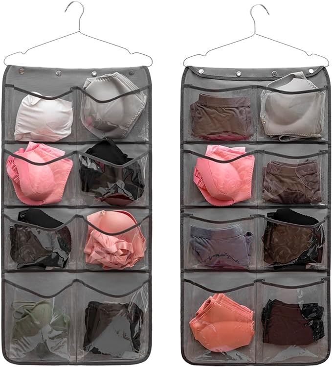 Dual Sided Hanging Closet Organizer Durable Socks Stocking Clothes Bra by ANIZER