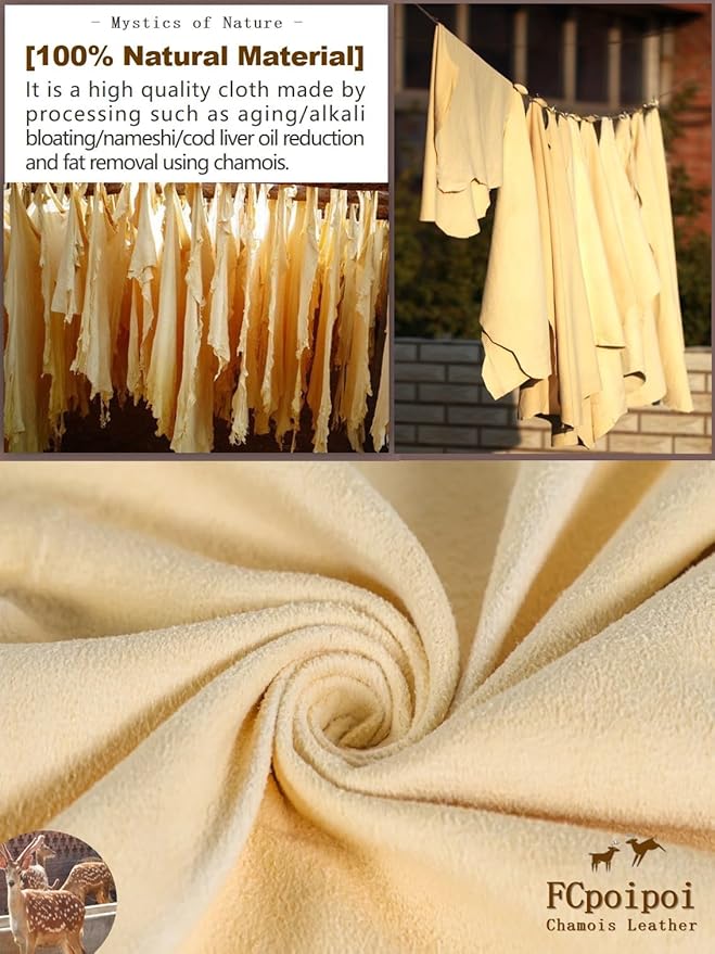Glasses Cleaning Cloth Chamois Leather Natural Premium Cloth, Eye Glass Clean - Image 2