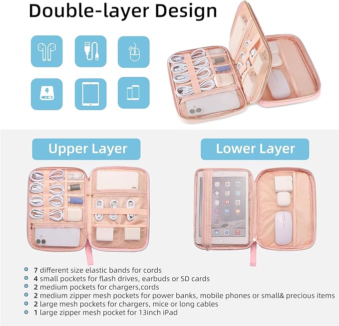 Electronics Organizer Travel Case, Charger Bag Cord Organizer Travel, - Image 2