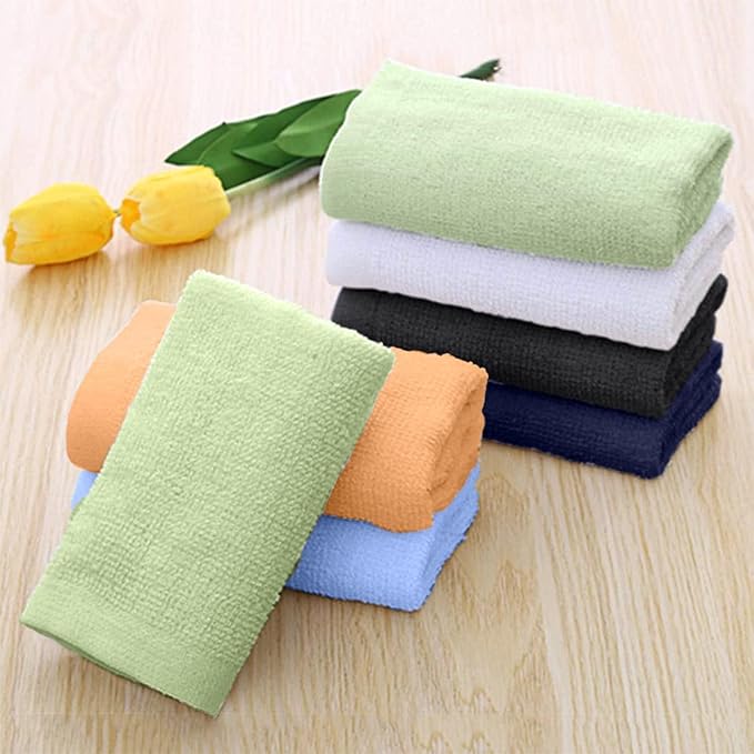 12 Pack Washcloths | Multicolour 100% Cotton Extra Absorbent Face Towels | Soft - Image 5