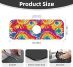 Abstract Colorful Tie Dye Kitchen Sink Splash Guard Faucet Mat Super Absorbent - Image 2