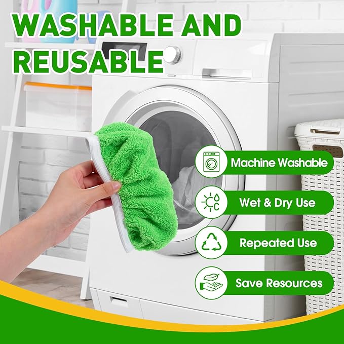 8Pcs Reusable Microfiber Mop Pads Compatible - Image 4
