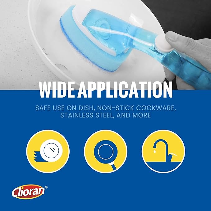 Dishwand Refills Soap Control Handle, 6 Heavy Duty Dish Wand Sponge Heads - Image 6