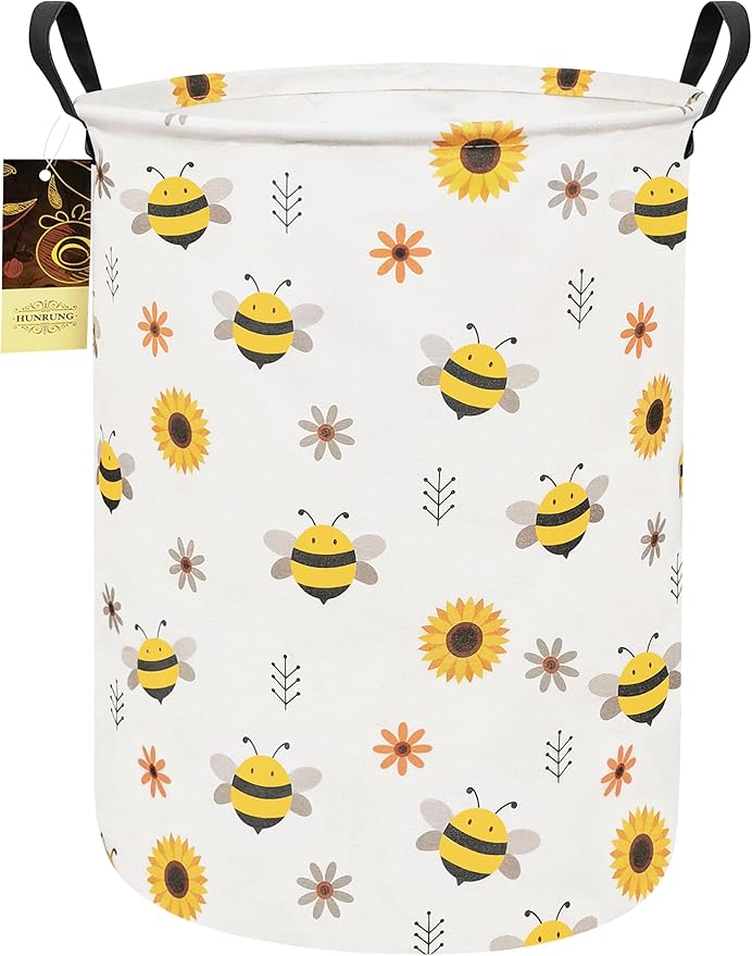 HUNRUNG Laundry Hamper, Large Canvas Fabric Lightweight Storage Basket Toy by HUNRUNG
