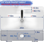 20 inch Kitchen Sink Splash Guard, 10° Large Slope & Adaptable Hole Faucet Mat - Image 2
