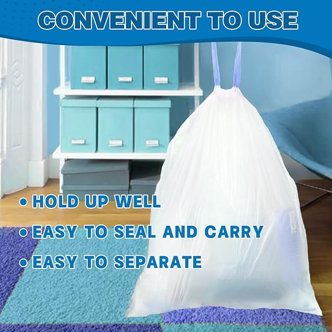 3 Gallon Trash Bags Drawstring 0.96 Mil - Image 5