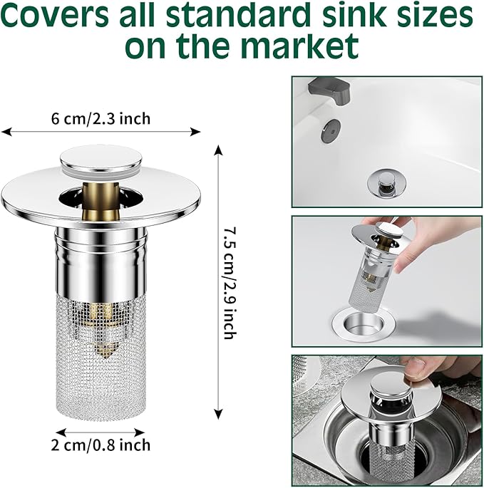 3 in 1 Sink Drain Strainer - Image 3