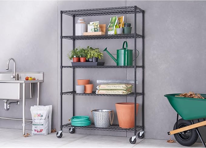 TRINITY 5-Tier Outdoor Wire Shelving Rack, 48in. x 18in. x 72in., Model# NTBTGBK-0975 - Image 2