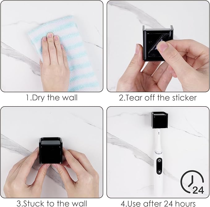 2 PCS Toothbrush Holder Wall Mounted - Image 4