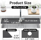 LOPNUR Faucet Mat for Kitchen Sink Protectors, 29 Inch Extra Long Kitchen Sink - Image 2