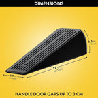 Premium Black Zinc Alloy Heavy Duty Door Stopper Wedge, 1.2" Door Clearance - Image 3