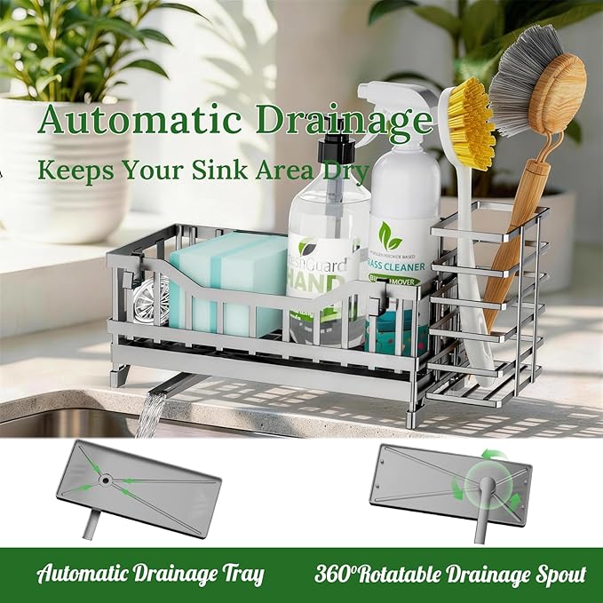 Sponge Holder for Kitchen Sink, Kitchen Sink Caddy - Image 3