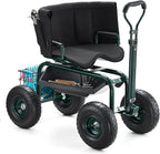 VEVOR Garden Seat with Wheels, Rolling Garden Stool with Height Adjustable & 360° Swivel Seat, 400lbs Weight Capacity, Gardening Cart Bench, Ergonomic Backrest & Tool Storage, for Yard, Patio by VEVOR
