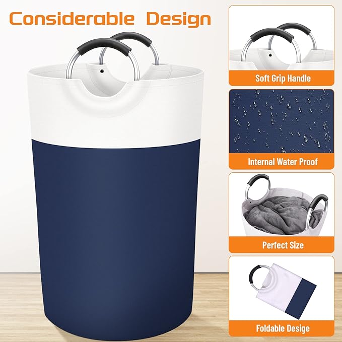 BlissTotes 115L Laundry Basket, Freestanding Laundry Hamper, Collapsible Dirty - Image 3
