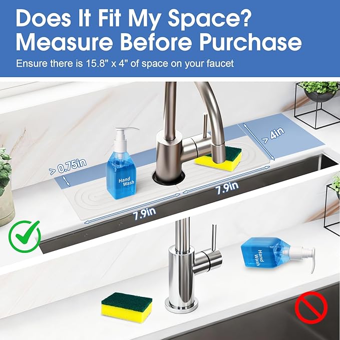 Kitchen Sink Faucet Mat, Water Absorbent Diatomite Stone Sink Tray, Diatomite - Image 2