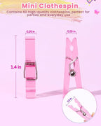 60PCS Pink Clothes Pins for Baby Shower Games Girl, Transparent Acrylic Clothes - Image 3