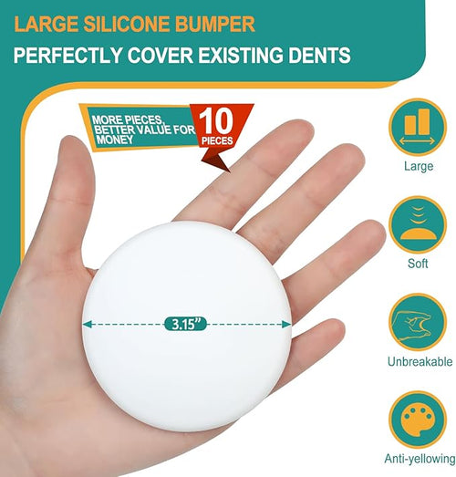 10-Pack Door Stoppers Wall Protector, Large White Silicone Door Bumpers - Image 2