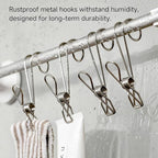 12 Pack Long Tail Clip with Hooks Clothes Pin, Cord Clothes Pins Hanging Peg - Image 6