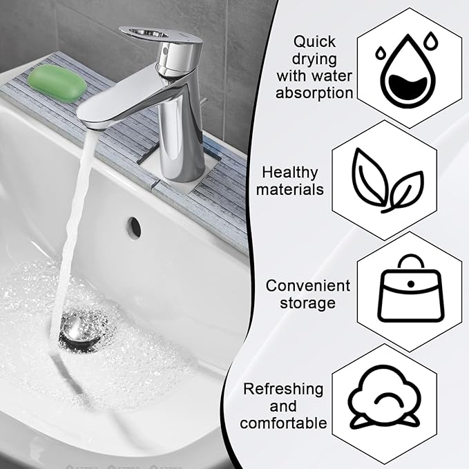 Faucet Mat for Kitchen Sink, Stone Faucet Mat for Kitchen Sink Tray - Image 3