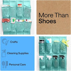 GORILLA GRIP Over the Door Shoe Organizer, 24 Large Breathable Mesh Pockets - Image 6