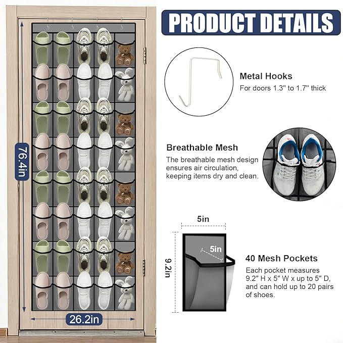 Over the Door Shoe Organizer - Image 4