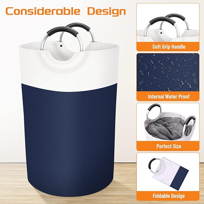 BlissTotes 75L Laundry Basket, Freestanding Laundry Hamper, Collapsible Dirty - Image 3