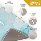 Teal Blue Marble Dish Drying Mat - Image 4