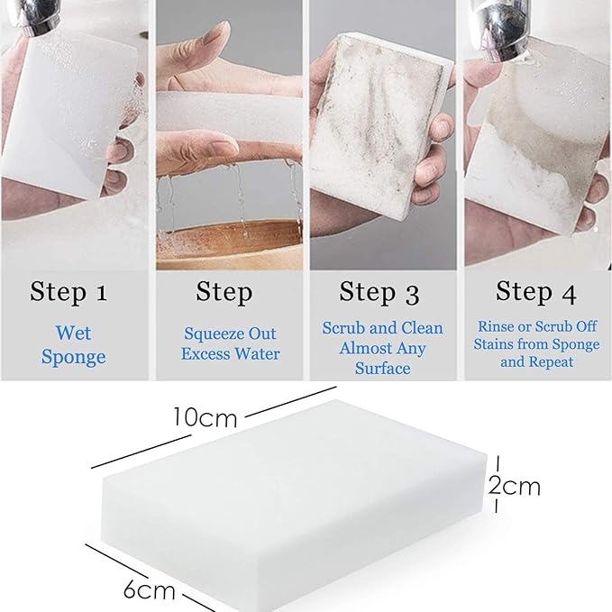 Magic Cleaning Sponges Eraser, 100 Pack Premium Melamine Sponge Foam Cleaning - Image 3