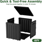 50 gallon deck box,All-weather resin material outdoorstorage box easy to install and portable,Suitable for indoor and outdoor scenes (black) - Image 5