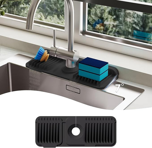 14.6 Inch Silicone Faucet Mat for Kitchen Sink Splash Guard by AEFLMHealth%C2%B7Home