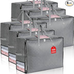 6Pack 105L Extra Large Blanket Comforter Storage Bags, Foldable Storage Bags by Eunhdet