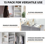 Criusia Drawer Organizers for Clothing 15 Pack, Foldable Fabric Closet - Image 5