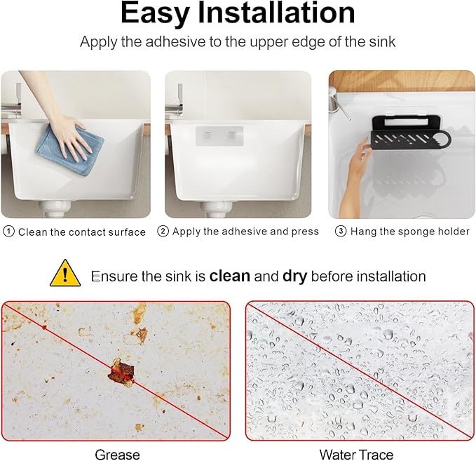 GSlife Expandable Dish Drying Rack and Sponge Holder Set, 2 Piece Large - Image 8