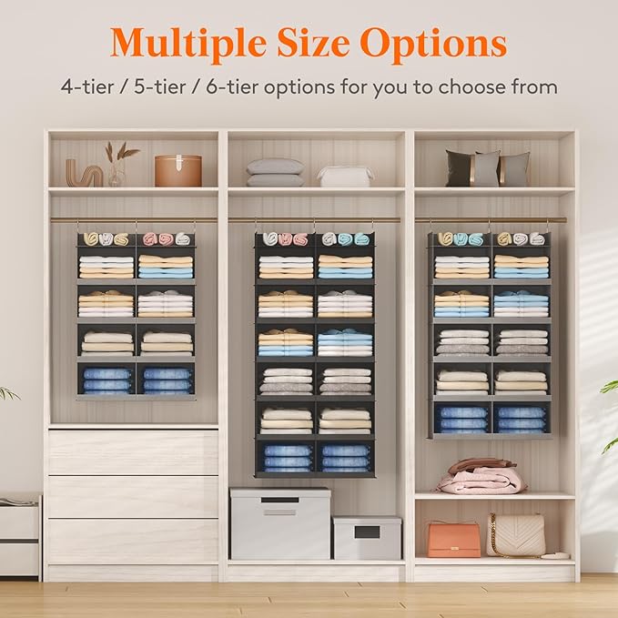 Lifewit Dual-Row Shelf Hanging Closet Organizer and Storage, Clothes Shelves - Image 7