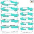 VERONES 10Pack Glass Meal Prep Containers, Airtight Glass Lunch Containers by VERONES