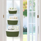 Hanging Storage Baskets, Over the Door Basket, Cotton Wall Baskets Storage - Image 3