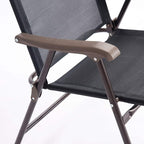 Giantex Set of 2 Patio Folding Chairs, Outdoor Patio Dining Chairs w/Armrest, Sling Back, Metal Frame, Outside Use for Lawn Camping Garden Pool Beach Yard Lounge, No Assembly, Black - Image 9