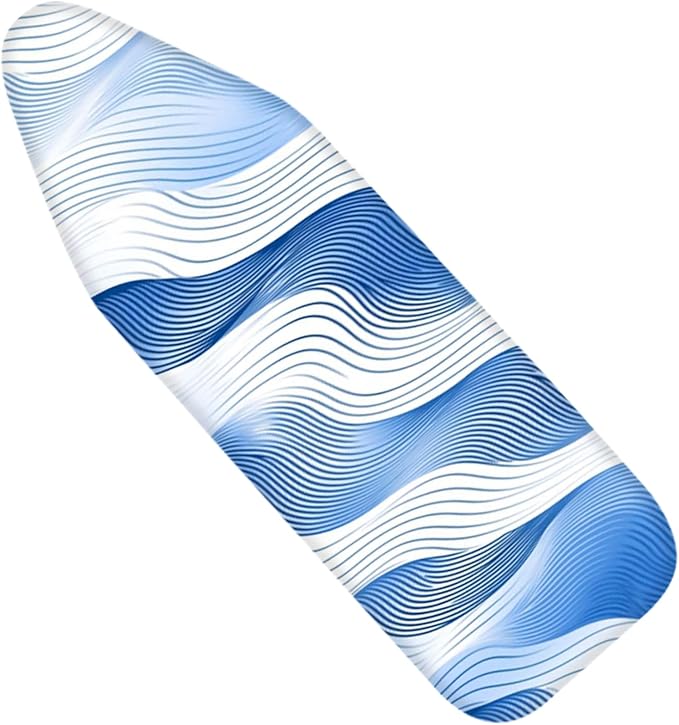 Nuxovilar Blue and White Flowing Wave Lines Ironing Board Cover, This Cover by Nuxovilar